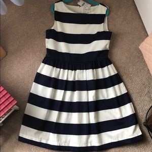 Girls Crewcut navy/white striped dress. NWT
